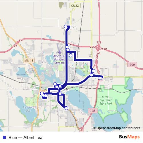 Blue bus Line Map