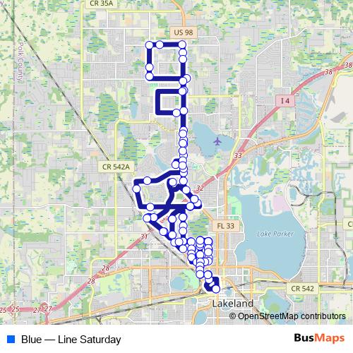 Blue bus Line Map