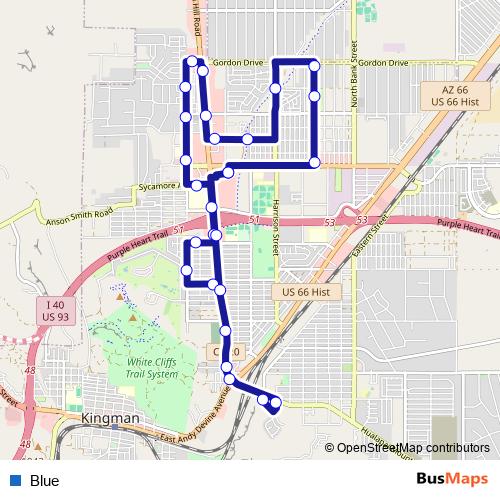 Blue bus Line Map