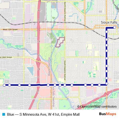 Blue bus Line Map