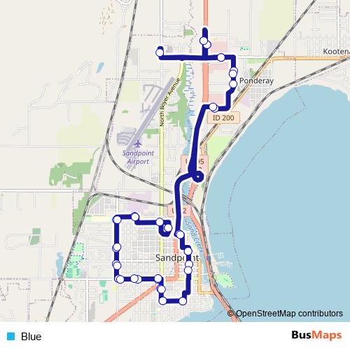 Blue bus Line Map