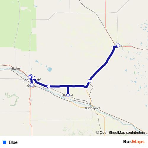 Blue bus Line Map