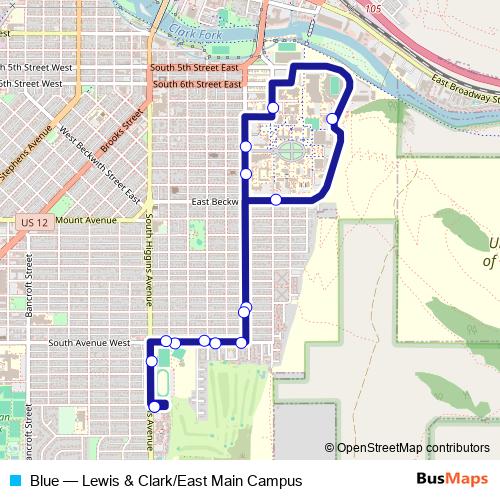 Blue bus Line Map