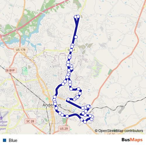 Blue bus Line Map