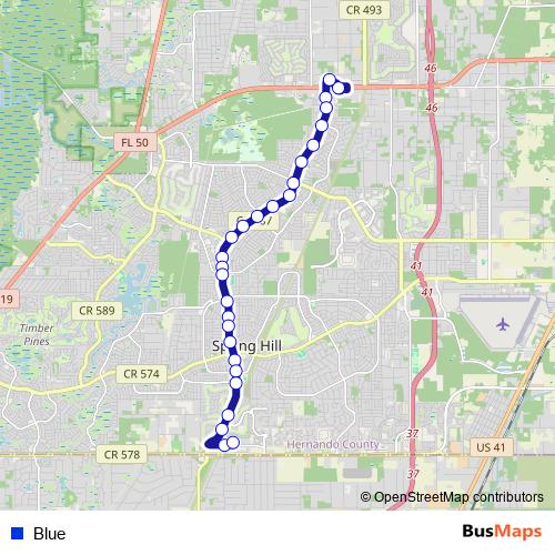 Blue bus Line Map