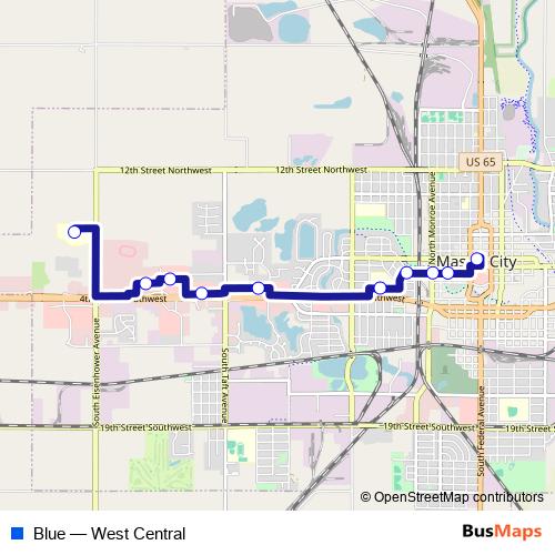 Blue bus Line Map