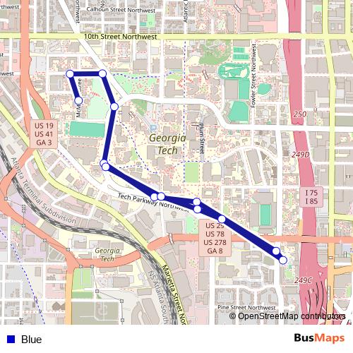 Blue bus Line Map