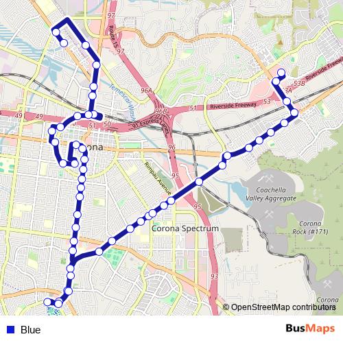 Blue bus Line Map