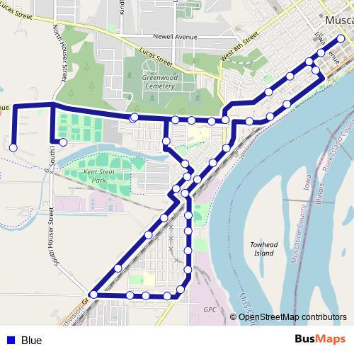 Blue bus Line Map