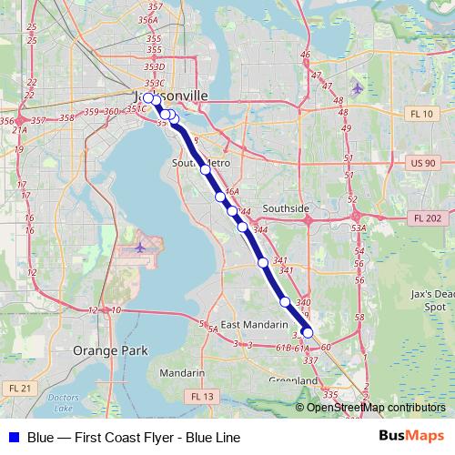 Blue bus Line Map