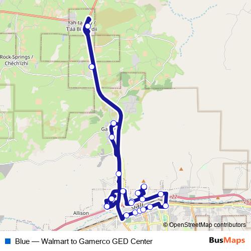 Blue bus Line Map