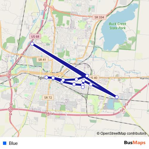 Blue bus Line Map