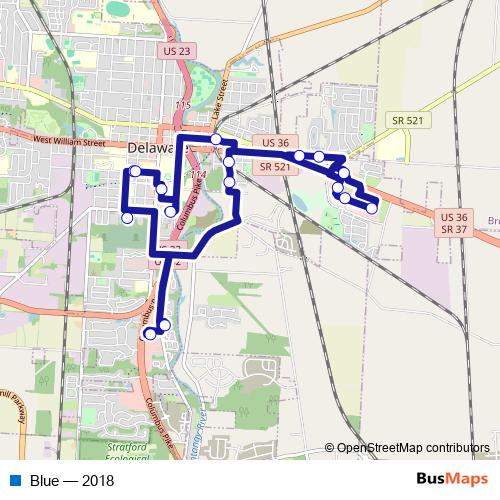 Blue bus Line Map