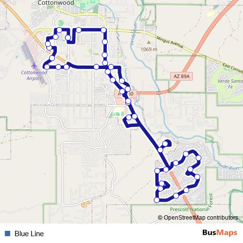 Blue Line bus Line Map