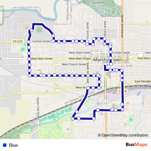 Blue bus Line Map