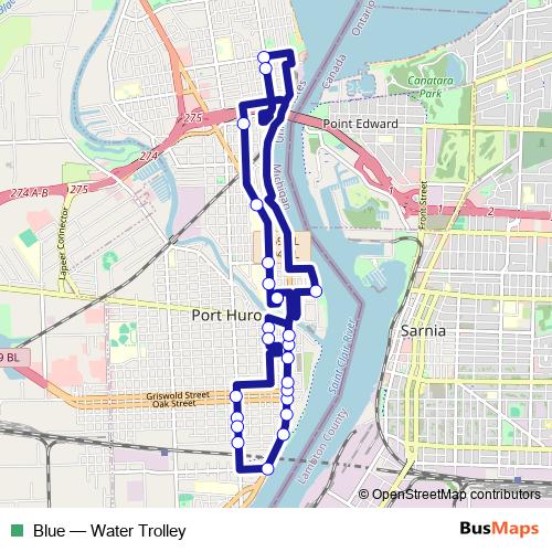Blue bus Line Map