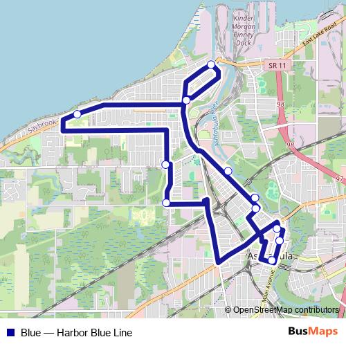 Blue bus Line Map
