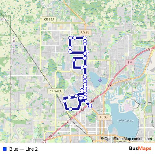 Blue bus Line Map