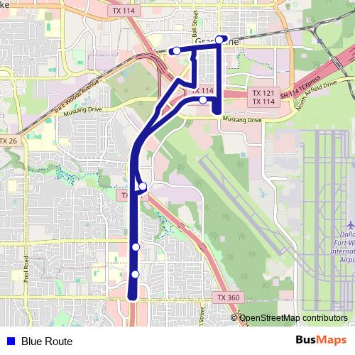 Blue Route bus Line Map