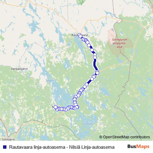 Rautavaara linja-autoasema - Nilsiä Linja-autoasema bus Line Map