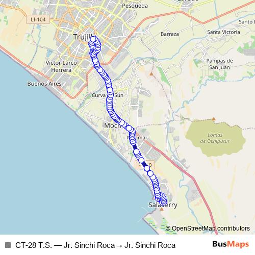 CT-28 T.S. bus Line Map