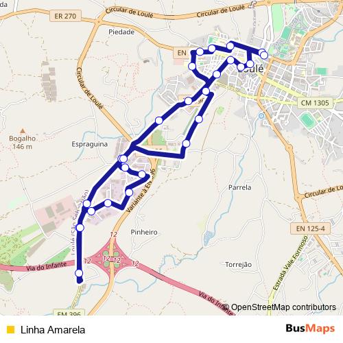 Linha Amarela bus Line Map