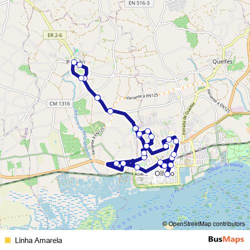Linha Amarela bus Line Map