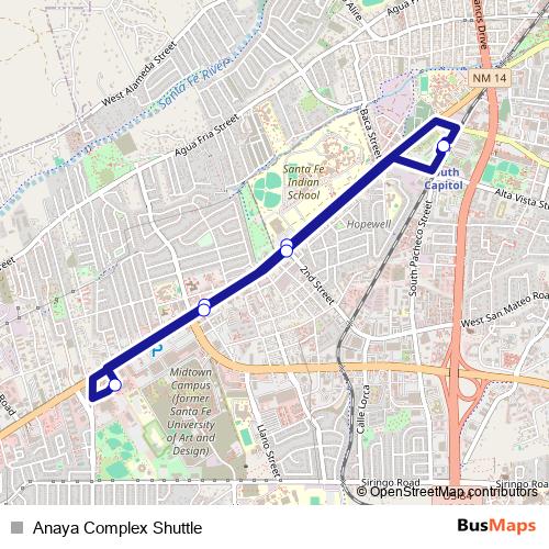 Anaya Complex Shuttle bus Line Map