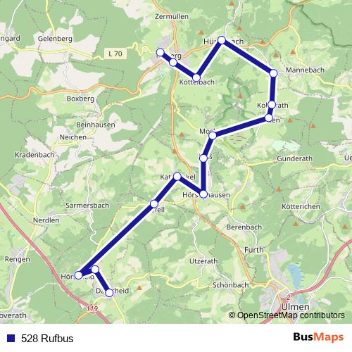 528 Rufbus bus Line Map