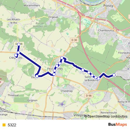 5322 bus Line Map
