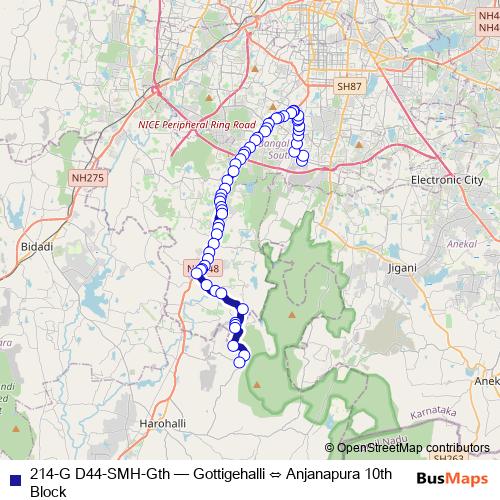 214-G D44-SMH-Gth bus Line Map