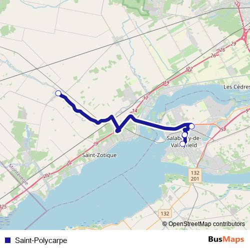 Saint-Polycarpe bus Line Map