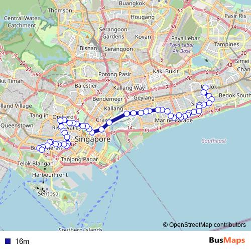 16m bus Line Map