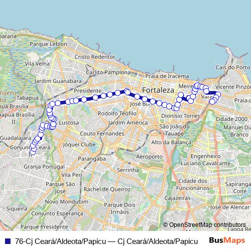 76-Cj Ceará/Aldeota/Papicu bus Line Map