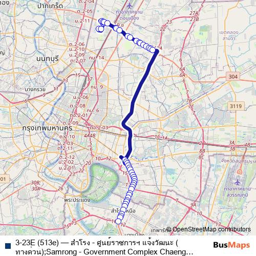 3-23E (513e) bus Line Map