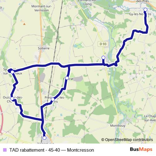 TAD rabattement - 45-40 bus Line Map