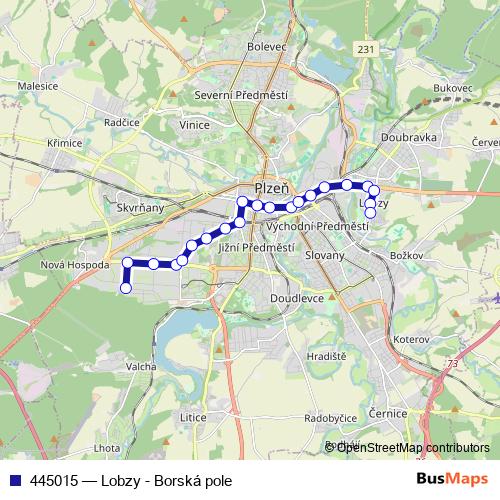 445015 trolleybus Line Map