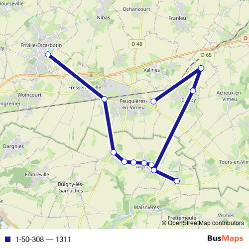 1-50-308 bus Line Map