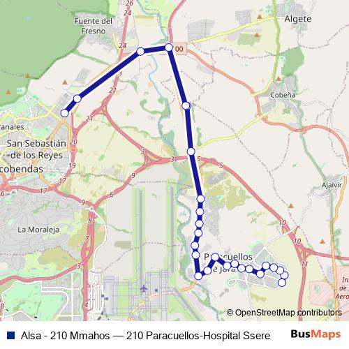 Alsa - 210 Mmahos bus Line Map