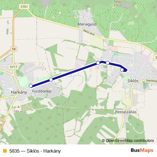 5835 bus Line Map