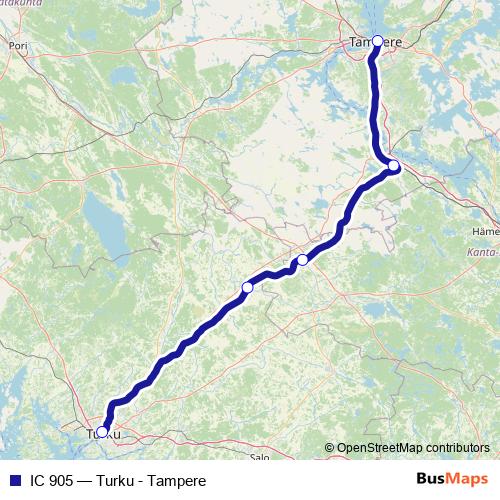 IC 905 rail Line Map