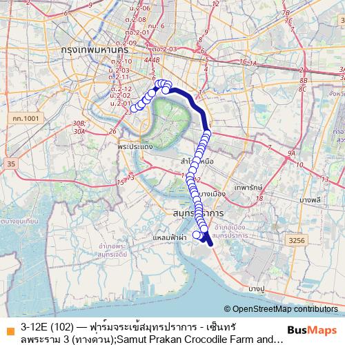 3-12E (102) bus Line Map