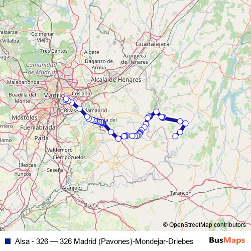 Alsa - 326 bus Line Map