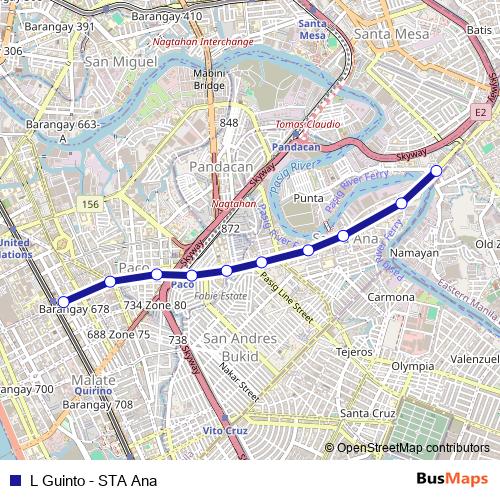 L Guinto - STA Ana bus Line Map