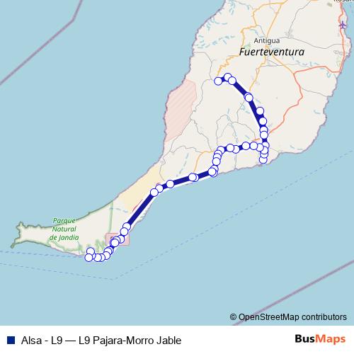 Alsa - L9 bus Line Map