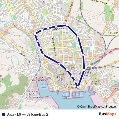 Alsa - L9 bus Line Map