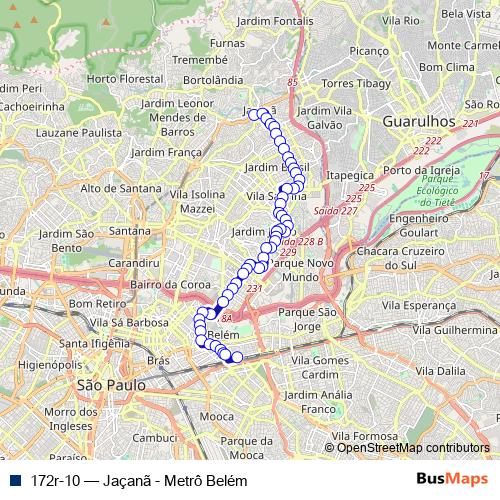 172r-10 bus Line Map