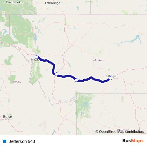 Jefferson 943 bus Line Map