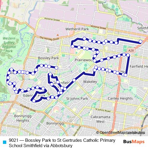9021 bus Line Map