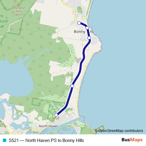S521 bus Line Map